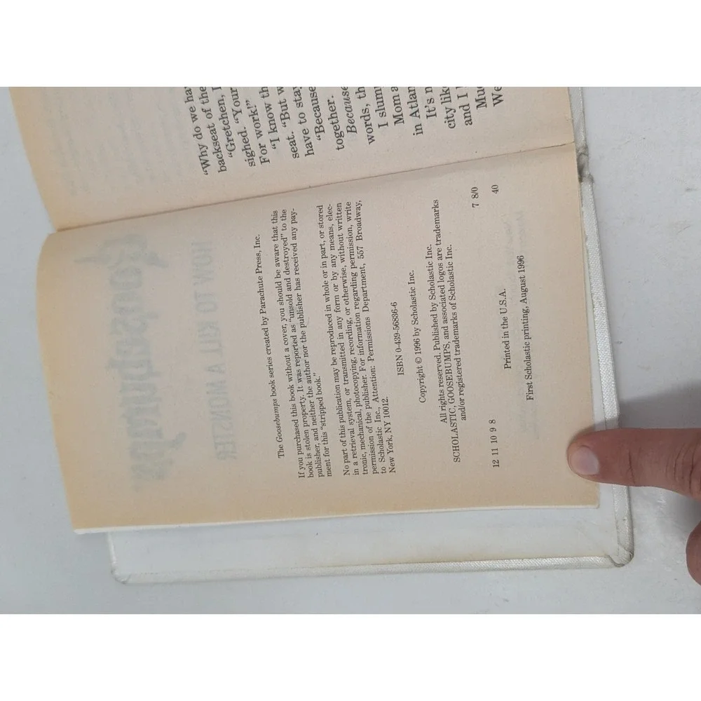 Goosebumps How to Kill a Monster Hardcover Library Bound to Stay Bound Books VTG